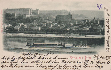Gruss aus Pirna, 1898, Archiv W. Thiele