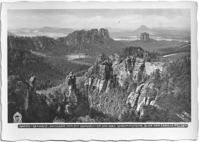 Sächsische Schweiz, Großer Dom, Blick vom Carolafelsen, Walter Hahn, Archiv W. Thiele