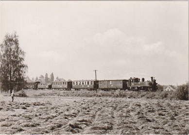 Kleinbahn Radebeul Ost-Radeburg, kurz vor Moritzburg, Archiv W. Thiele