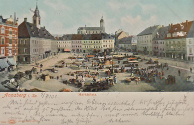 Annaberg i. Sa., Marktplatz, 1903, Archiv W. Thiele