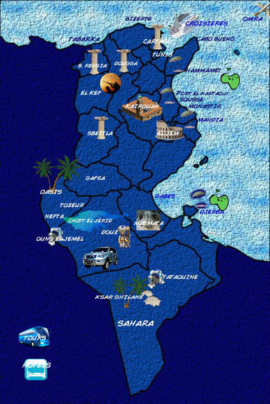 Mappa della Tunisia