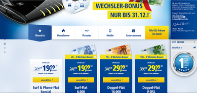 Foto von 1&1zu den 1&1 DSL Doppel-Flats mit angegebenen Preisen und Wechselbonus nur bis 31.12.2014