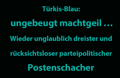 Auch nach der radikalen politischen Umfärbungsaktion des ehemaligen Ministers Faßmann Anfang Mai, geht die parteipolitische Top-Job-Vergabe munter weiter. Bild:spagra