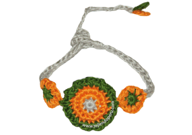 collar, pulsera y anillo tejido en crochet con icord