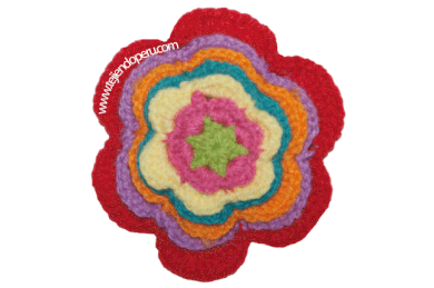 Tutorial: flor de colores tejida a crochet inspirada en el tejido de Ayacucho, Perú