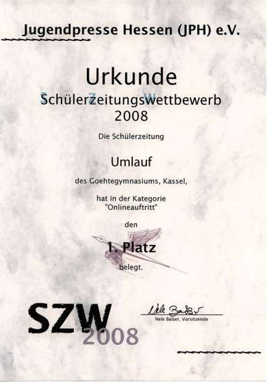 und diese auszeichnung ist nicht die einzige in der geschichte von umlaufde hier ein weiteres beispiel - Schulerzeitung Beispiel und diese auszeichnung ist nicht die einzige in der geschichte von umlaufde hier ein weiteres beispiel - Schulerzeitung Beispiel