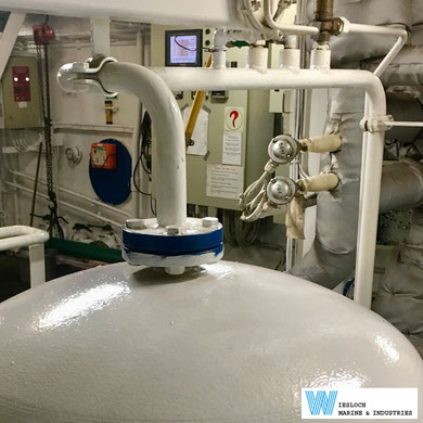 Two PT100 temperature sensors installed on a ship.