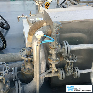 A PT100 temperature sensor installed on the deck of a ship.