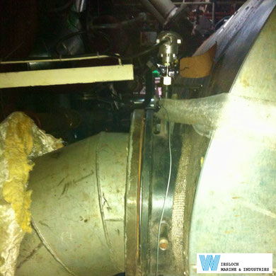 A PT100 temperature sensor installed on a ship.