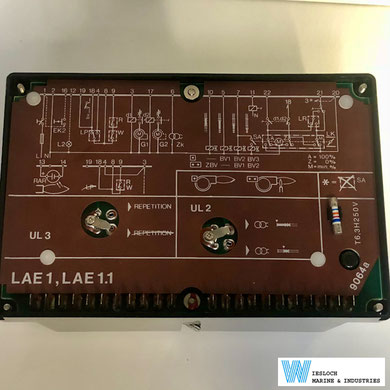 The back of a Landis & Gyr LAE1 flame signal amplifier.