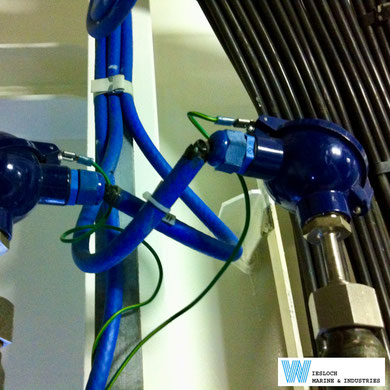 Two PT100 temperature sensors on a ship.