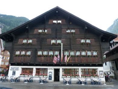 Notre hôtel en Suisse à Wassen (après le tunnel du Saint Gothard)