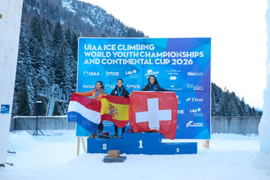 UIAA Ice Climbing Youth World ChampShips 2026 Podium U20 Lead Female