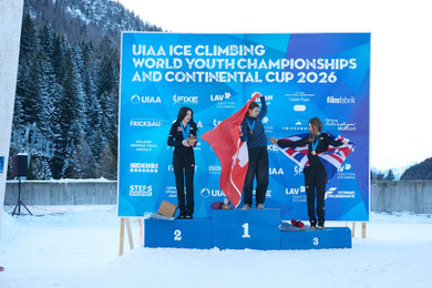 UIAA Ice Climbing Youth World ChampShips 2026 Podium U18 Lead Female