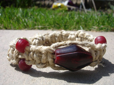 Red wooden bead bracelet - $8