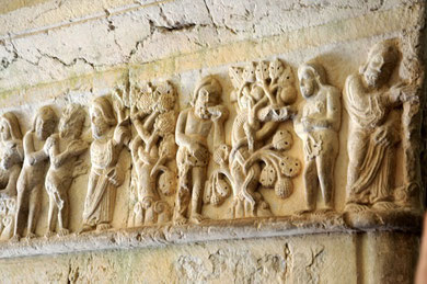 Claustro de la Catedral de Gerona. Adán y Eva