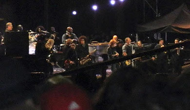 Rock History: Springsteen and McCartney, together, on the same stage! Moments later it all went very, very quiet (Thanks to another Writer who Rocks, Laura Smith, for the photos)