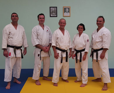 Les enseignants : Patrice, Kevin, Jean-Michel, Françoise et Damien