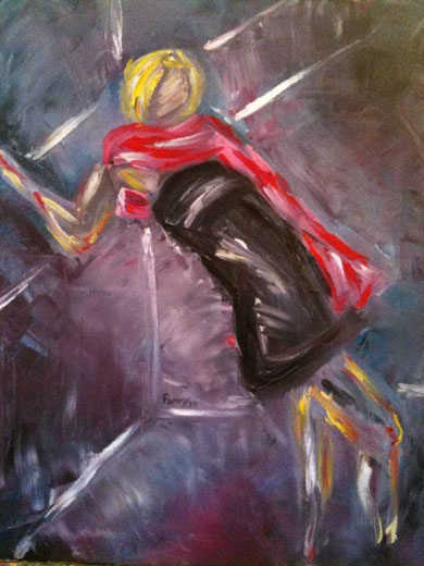 Le foulard - Huile - 50 x 61