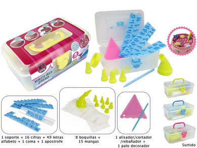 El maletin de reposteria es un basico en los utensilios de resposteria. En Mercadulce puedes comprar tu primer maletin mucho más barato y totalmente equipado con todo lo necesario para decorar tus tartas como un profesional.
