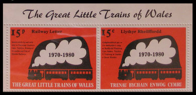 The Great Little Trains of Wales, 1970-1980 Tenth Anniversary pair in English and Welsh.