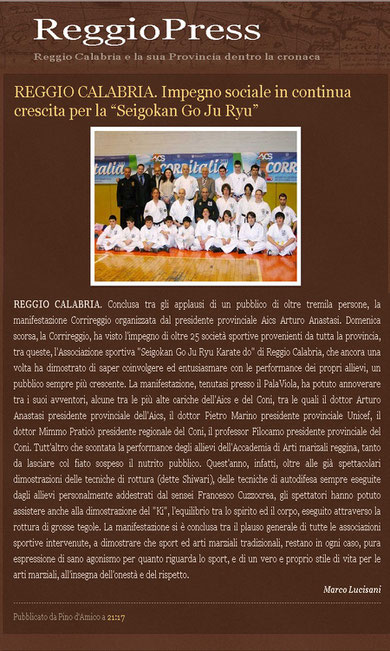 Corritalia 2011 articolo apparso su ReggioPress del 25 marzo 2011