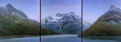 Gebirgsmassiv (Mountain Range) - Triptychon, 1990, 100x110cm 3x