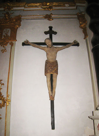Christ de bois polychrome - XVè s. - Oratoire Sainte-Croix de Bastia - sans doute le plus ancien de Corse selon Michel-Edouard Nigaglioni