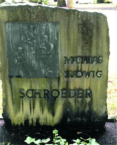 The memorial grave of Mathias Ludwig Schroeder in Hilden Cemetery