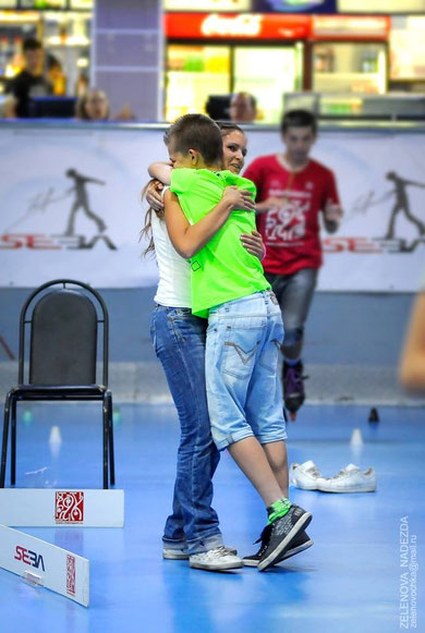 Sergey and Angelika after winning the 2014 Rollerclub Cup. Credit: Zelenova Nadezda