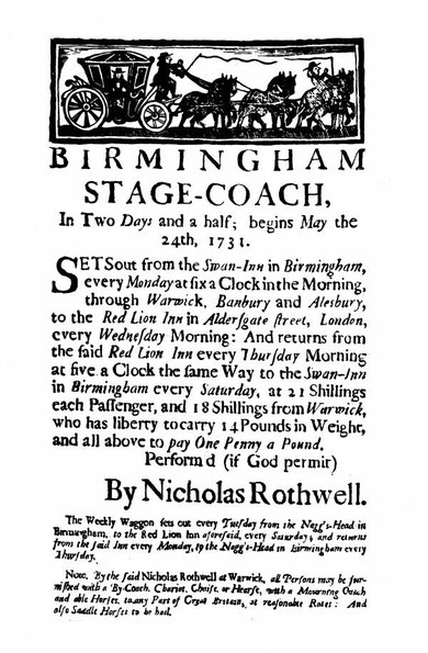 A stage-coach advert