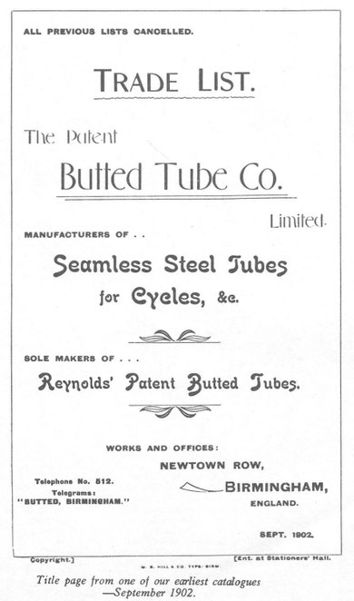 Title page from a catalogue of September 1902 (via K. Sprayson)