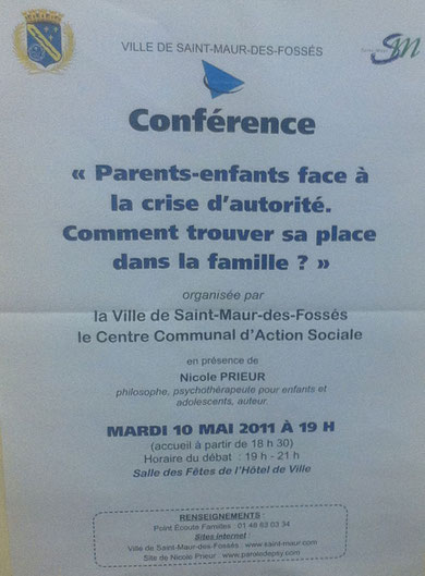 Conférence : Parents-enfants face à la crise d'autorité. Comment trouver sa place dans la famille ?
