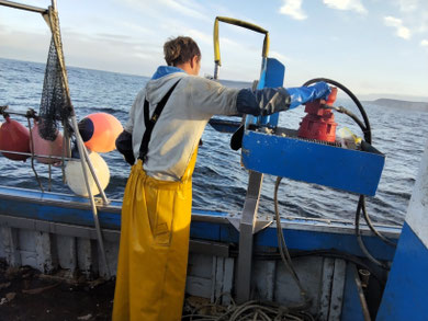 Le filet est remonté à l'aide d'un powerblock