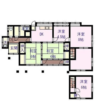 江津市江津町９５４番地　売中古一戸建　中古住宅　間取図