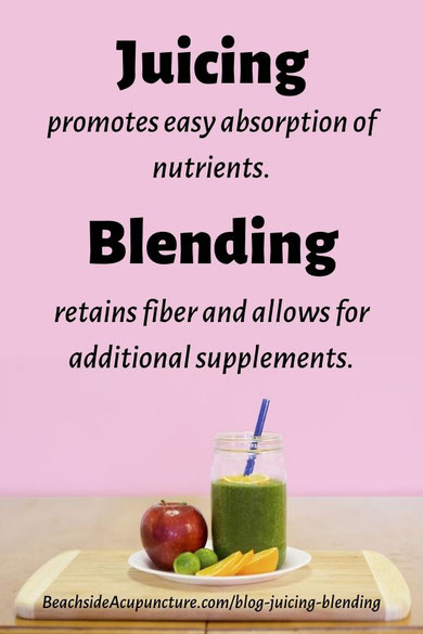 Benefits of juicing and blending - recap of the Beachside blog