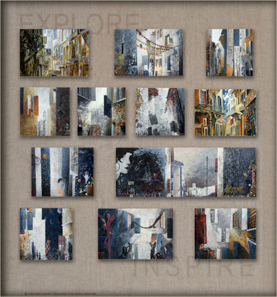 art,tableau,peinture,rues,venelles,fenètres,volets,personnages,impressionnisme,figuratif,inspiration,exploration