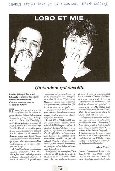 "Chorus" n°36 été 2001