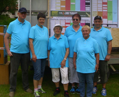 Die Inkognitos v.l. Fred, Sonja, Luzie, Margot, Steffie u. Helmut