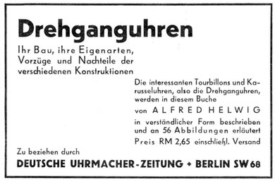 Aus dem Anzeigenteil der Deutschen Uhrmacher Zeitung 1932 Nr. 29