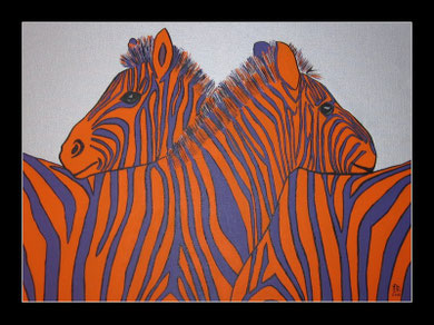 Zebrapaar in Acryl 50 x 70