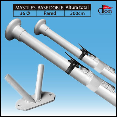 mastiles alumino con base pared don bandera