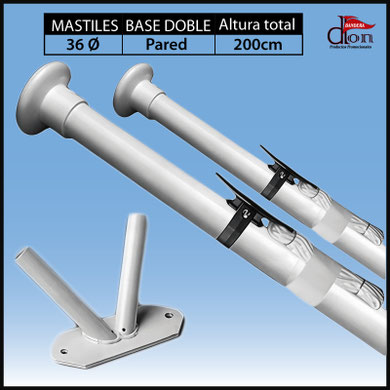 mastiles aluminio con driza base pared don bandera