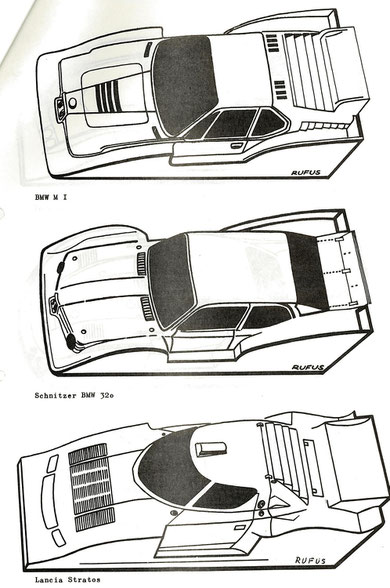 Carrosseries " Silhouettes " du championnat 1/24 de 1982