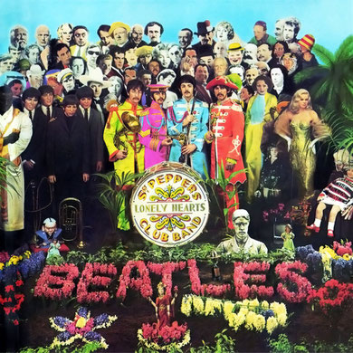 Portada del disco Sgt Peppers Lonely Hearts Club Band, de The Beatles, confeccionada por Peter Blake