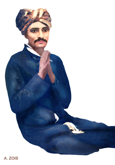 1922 : Meher Seth ( Meher Baba ). Image rendered by Anthony Zois.