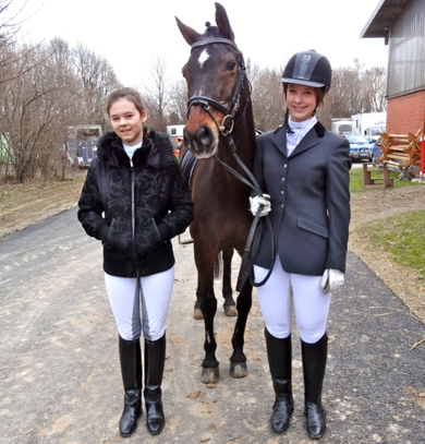 Dante mit Hannah und Michelle auf unserem Reitertag am 13. April 2013.