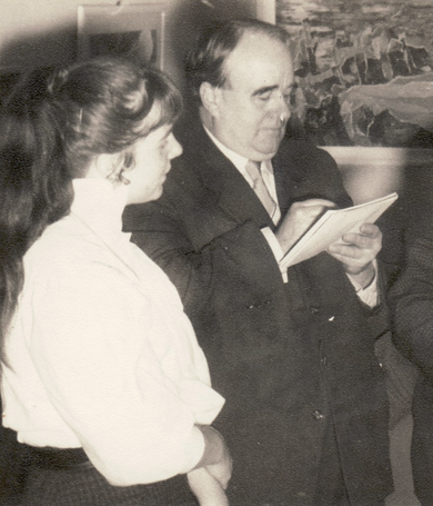 Bettina Heinen-Ayech with her most important teacher Erwin Bowien, 1955