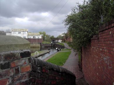 The Birmingham & Warwick Junction Canal, now the Grand Union, looking north. Ashted Tunnel is in the distance.