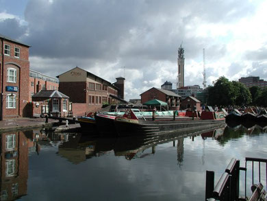 The Cambrian Wharf off the Birmingham & Fazeley canal is all that remains of the Newhall Arm. Photograph bt David Stowell on Geograph SP0686 reusable under Creative Commons licence Attribution-ShareAlike 2.0 Generic (CC BY-SA 2.0)